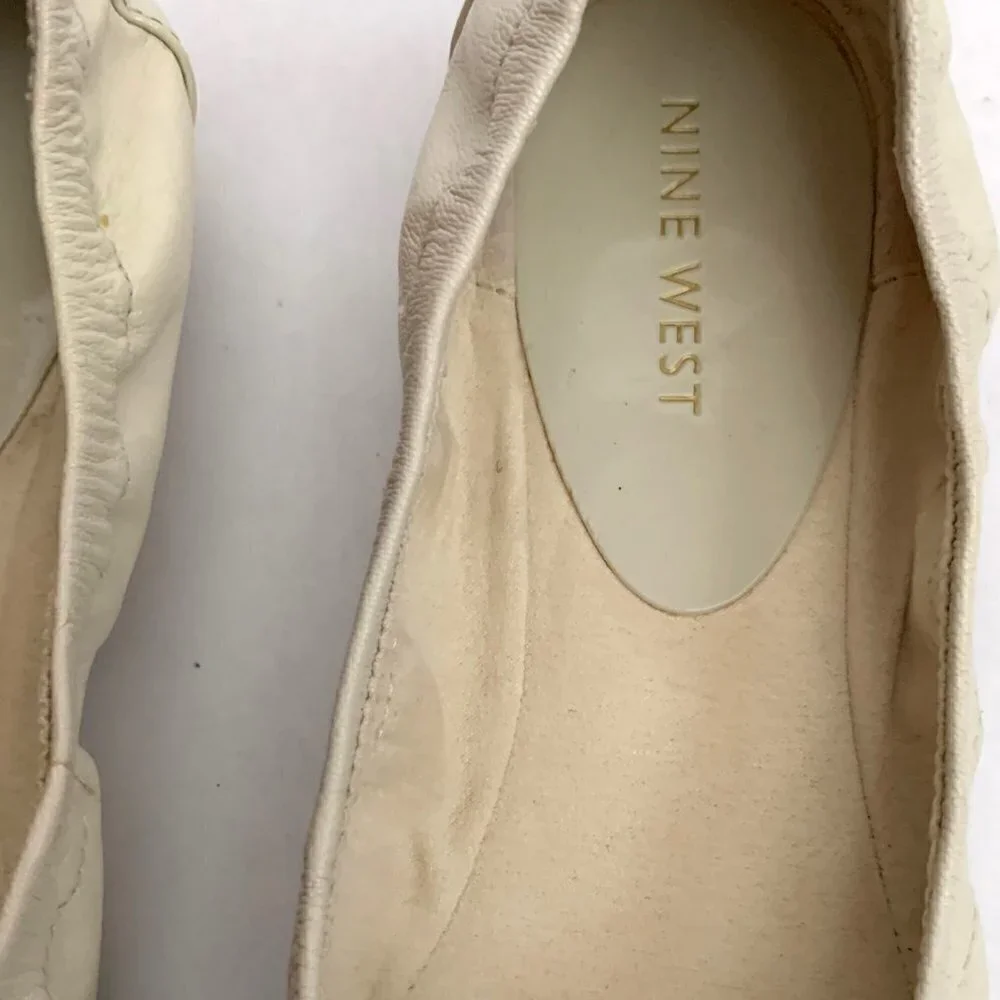 Nine West Cream Leather Flats - Size 5.5